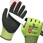 Schwer ProGuard Highest Level Cut Resistant Work Gloves PR3326 for Extreme Protection，ANSI A9 Cut Gloves with Reinforced Thumb, Non Slip, Breathable, Durable, Touch-screen, Non PFAS, Yellow 1 Pair（M）