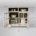 Chogori 31.5" Solid Wood Buffet Cabinet with Storage, Farmhouse Sideboard with 2 Doors, Coffee Bar Cabinet for Dining Room, Kitchen, or Living Room, Gray