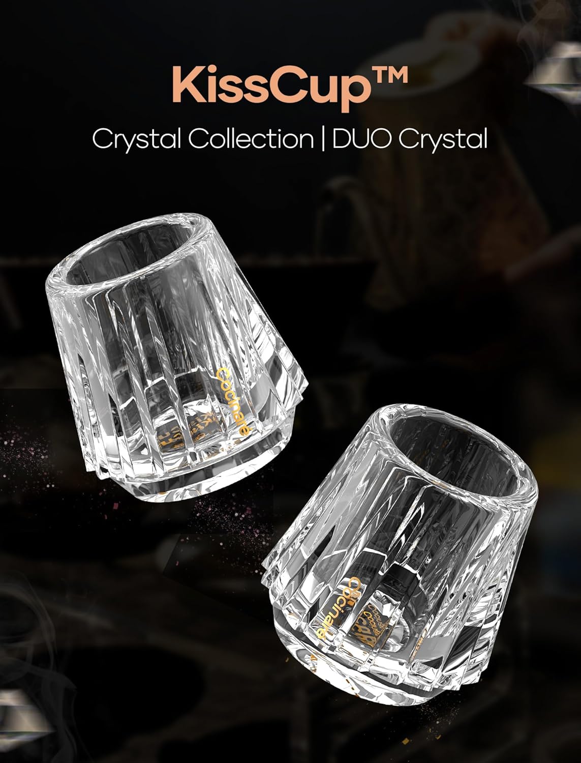 Cocinare Espresso Cups Set of 2, Crystal Clear Espresso Shot Glasses, Ideal Small Demitasse Cups for Pour Over Coffee Maker and Cortado, Essential Coffee Bar Accessories, Gift for Lovers, 1.5 OZ