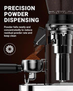 AMZCHEF Coffee Grinder, Burr Coffee Bean Grinder for Home Use with 48 Precise Grind Settings, Detachable Funnel Stand for Espresso, LED Control Panel, Anti-static Design, silver