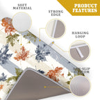 Autumn Colorful Maple Leaves Dish Drying Mat for Kitchen Counter,Blue and White Stripe Drying Mat 18 x 24 Inch with Absorbent Reversible Microfiber Dish Drying Pad Dish Rack Drainer Mat for Coffee Bar