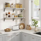 RICHFOCUS 12 Inch Deep Floating Shelves for Wall, 39" W x 12" D Wood Wall Shelves Set of 2, Wide Floating Shelves for Living Room, Bedroom, Kitchen, Bathroom and Decor Storage, White