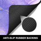 Rnivvi Dish Drying Mat for Kitchen Counter, 16 x 18" Cute Marble Theme Absorbent Heat Resistant Drying Pad with Non-slip Rubber, Coffee Bar Mats for Coffee Machine Dish Rack Kitchen Decor, Purple