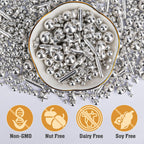 Twisweet Silver Pearl Rods Star Sprinkles, Edible Sugar Sprinkles for Cake Decorating, Mix Size Candy Pearls for Baking Cake Topper Ice Cream Cupcake Cookie Dessert Decorations, Wedding Valentines Birthday Christmas Easter Supplies (130g/4.58oz)