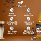 Syruvia Peanut Butter Cup Syrup for Coffee, Sweet Coffee Flavoring, 25.4 fl oz, Kosher, Gluten Free, Perfect for Lattes, Smoothies, Shakes, Drinks, Desserts, and More.
