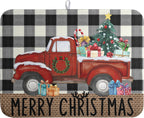 Merry Christmas Truck Dish Drying Mat Winter Large Kitchen Mats Dish Drying Pad Xmas Tree Absorbent Dish Dryer Mat for Kitchen Countertops Microfiber Drainer Pad Dish Drying Mats (18x24 in)
