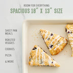 GreenLife Bakeware 18” x 13” Half Cookie Sheet Baking Pan, Non-Toxic PFAS-Free Healthy Ceramic Nonstick, Oven Safe to 450°F, Easy Release, Even Heating, Easy Clean, Sage