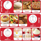 Kitchen in the Box Stand Mixer, 3.5 QT Small Electric Kitchen Mixer, 10-Speed Portable Lightweight Food Mixer with Stainless Steel Bowl, Egg Whisk, Dough Hook, Beater (Ruby Red)