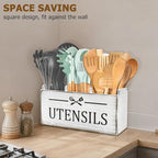 RedCall Wooden Kitchen Utensil Holder for Counter-top,Large Utensil Organizer for Storage Cooking Tool and Silverware,Extra Large Rustic Wood Container (Antique)
