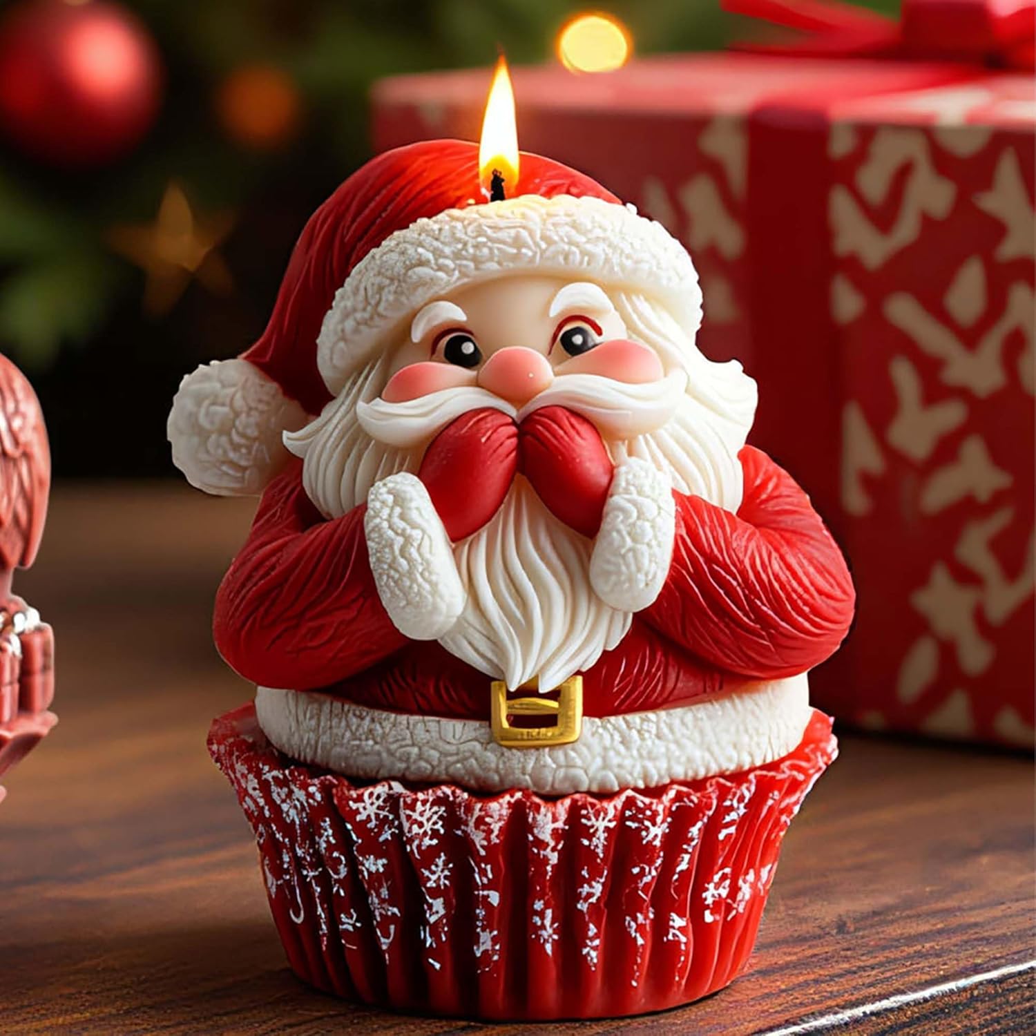 Santa Claus Cylinder Molds Silicone Wave Spiral Candle Mold - Silicone Resin Casting Molds for Candle & Resin & Soap Craft Supplies