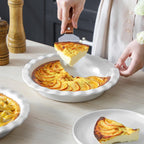 MALACASA Ceramic Pie Pan Set of 2, 9 inch, 40 oz Round Pie Dishes with Fluted Edges, Non Stick, For Quiche, Apple Pies, Pot Pies & More