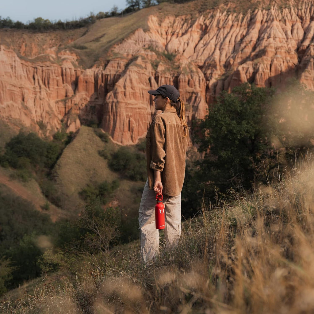 Super Sparrow Insulated Water Bottle - 17 Oz / 25 Oz / 32 Oz - Standard Mouth FlipFlow Flask - BPA Free, Leak Proof Drink Bottle- Ergonomic Straw Water Bottles for Work, Gym, Travel, Sports