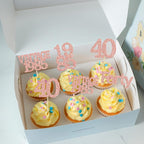 Gyufise 24Pcs Happy 40th Birthday Cupcake Toppers Glitter Forty 40 Fabulous Vintage 1985 Cake Toppers for 40th Birthday Wedding Anniversary Party Cake Decorations Supplies Rose Gold