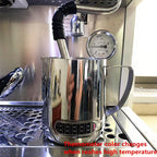 Milk Frothing Pitchers 21 oz (600 ml) with Integrated Thermometer,Latte Art Jug Stainless Steel Creamer Temperature Espresso Steaming Pitchers