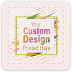 B.E. Green Custom Coasters - Pulpboard Personalized Coasters for Drinks - Full Color Print - Reusable & Absorbent - Beverage Coaster - Promotional Events & Celebrations - Pack of 50 - Square, 4"x 4"