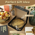 Lazy Susan Turntable Organizer for Table Top, 9’’ Round Wooden Lazy Susan for Cabinet Kitchen Countertop Pantry Dining Coffee Table for Condiments Spices, Rustic Bathroom Vanity Tray for Soap Candle