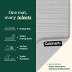 Cuisinart Dish Drying Mats for Kitchen Counter - (2) 18" x 24" Ultra Absorbent Dish Drying Mat XL - Foldable, Machine Washable, Fast Drying Dish Mat (Horizontal Stripes)