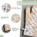 Maison d' Hermine Oven Gloves 100% Cotton Oven Mitt 7" x 13" with Loop Heat Resistant, BBQ, Cooking Gloves, Baking, Grilling, Kitchen, Handling Hot Pans (Pack of 1, Pretty Autumn)