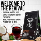 Revival Tea Company Coconut Chai Tea - Black Tea Blend with Fresh Spiced Chai and Coconut Flavor - Loose Leaf 8 Ounces