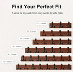 SKOLOO 30-Inch Wood Coat Rack Wall Mount with 5 Triple Hooks - Ideal for Family Entrances, Classrooms, and Pet Supplies Storage - Perfect Coat Hooks for Wall,Charred Golden Brown