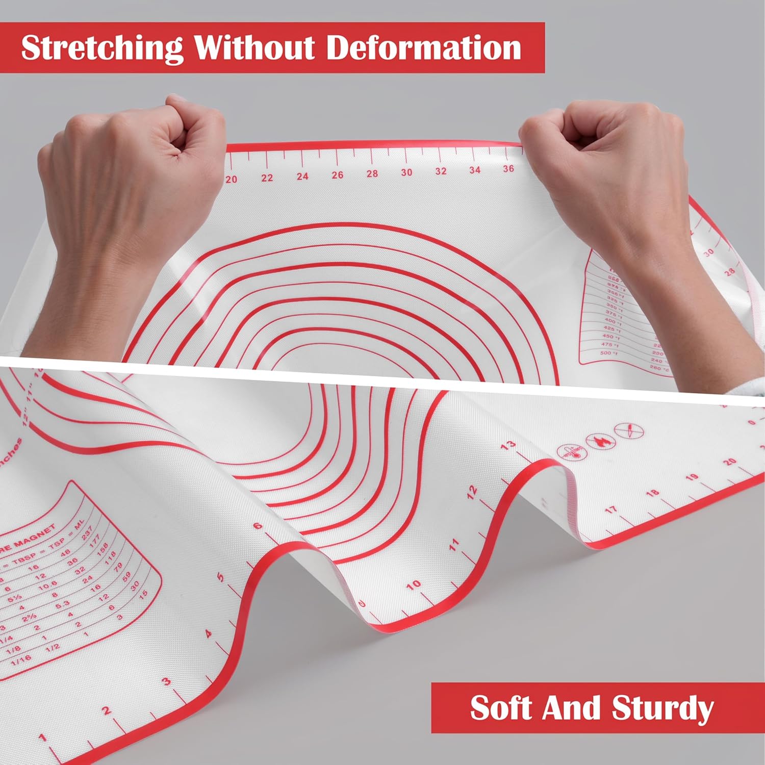 BlueBark 1 PCS - 24"L x 24"W Non-stick Silicone Baking Mat for Pastry & Dough, Sourdough Bread Making Tools, Kitchen Counter, Cooking Enthusiasts