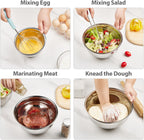 YIHONG 7 Piece Metal Mixing Bowls with Lids for Kitchen, Stainless Steel Set Ideal for Baking, Prepping, Cooking and Serving Food, Nesting Design for Space Saving Storage