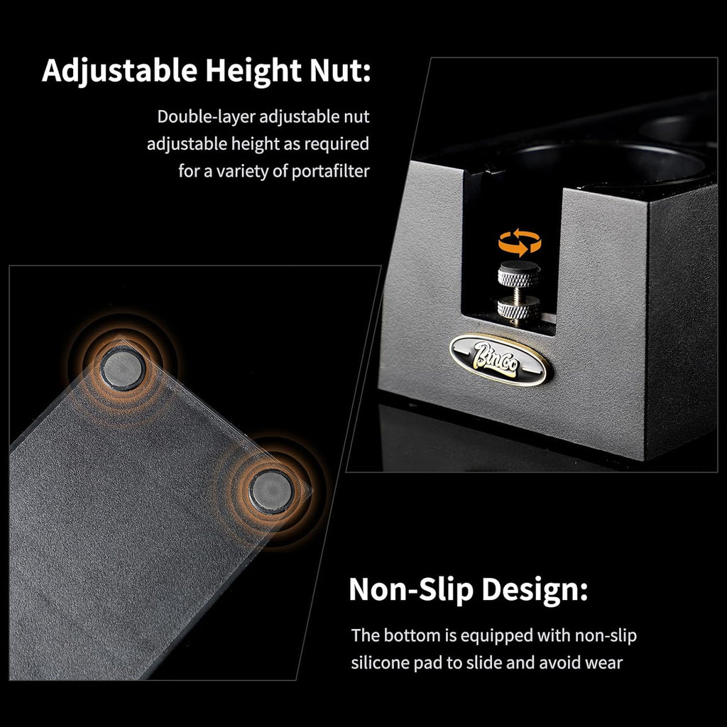 Bincoo Espresso Tamper Station,Multifunction Espresso Coffee Organizer with Drawer for Storage 51, 54, 58MM Tamper, Distributor, Portafilter and Accessories,Space-Saving Design