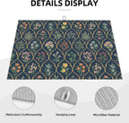 2Pcs Dish Drying Mats Faucet Mats Sets Large Size Coffee Mats Sink Faucet Mat Splash Guard for Kitchen Counter Bathroom Sink Coffee Bar Kitchen Decor (Vintage Flowers, 18"x24" 15" x 5.5"Set)