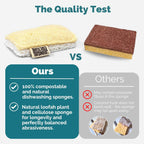 Jungle Culture Eco Sponge Set of 4 • Eco Friendly Natural Dishwashing Sponges • Non-Scratch, Biodegradable & Durable • Double Sided Loofah Kitchen Scourer • Compostable & Reusable Washing Up Sponges