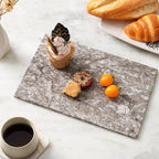 Koville Natural Marble Cutting Board for Kitchen Pastry Bread, 12" x 8" Real Stone Slab Marble Cheese Board for Counter, Decorative Boards Serving Boards for Home Kitchen(Morocco-Zagora Gray)