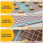 2-Pack Cooling Racks for Cooking and Baking - 10" x 15"Heavy Duty Stainless Steel Wire Rack for Baking, Grilling, Roasting - Oven & Dishwasher Safe - Fits Jelly Roll Sheet Pan（Rose Gold）