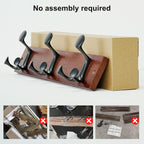 SKOLOO 17-Inch Cherry Wood Coat Rack Wall Mount with 3 Triple Hooks - Ideal for Family Entrances, Classrooms, and Pet Supplies Storage - Perfect Coat Hooks for Wall