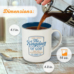 Christian Art Gifts Royal Blue Ceramic Coffee Mug – 14 oz. Lead and Cadmium-free, Non-toxic Inspirational Scripture Coffee and Tea Mug for Women with Bible Verse: The Kingdom of God – Matthew 6:33