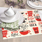 Coffee Themed Dish Drying Mat, Highly Absorbent Microfiber Kitchen Counter Pad Reusable Washable, 16*18"