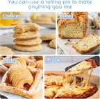 Rolling Pin Dough Roller for Baking with Thickened Non Stick Silicone Metal Handle Rolling Pin Stainless steel Fondant Roller Pin Cookie Pastry Kitchen Accessories 13.8 X 1.5 Inches