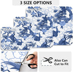 Dish Drying Mat for Kitchen Counter,Blue Peacocks Birds Dish Drying Pad with Non-slip Rubber Backed 19.7"x15.7" Hide Stain Anti Absorbent for Kitchen Counter, Drying Mat for Coffee Machine