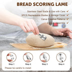 TeamFar Sourdough Bread Baking Supplies, 9” Round and 10” Oval Sourdough Starter Kit, Proofing Basket Set with Cloth Liner, Bread Lame, Whisk Dough, Bowl Scraper, Brush