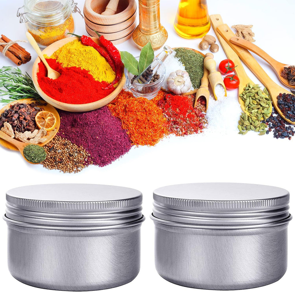 6 Ounce Aluminum Cans 180 mL Screw Lid Metal Storage Tins Containers for Storing Spices, Candies, Lip Balm, Candles, 12 Pcs.