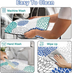 Dish Drying Mat 16" X 24", Super Absorbent & Cuttable Coffee Mats for Countertop, Kitchen Counter Mat Fits Under Coffee Maker or Machine, Hide Stain Drying Pad for Dish Drying Rack, Outlined Floral