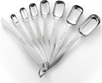 Spring Chef Stainless Steel Measuring Spoons Set of 8 with Leveler, Metal Teaspoon & Tablespoon Measuring Spoons for Dry & Liquid Ingredients, Fits in Spice Jars - Kitchen Gadgets For Baking & Cooking