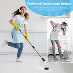 Electric Spin Scrubber,Cordless Cleaning Brush, 3-Speed,7 Replaceable Brush Heads & Long Detachable Handle, LCD Display Shows RPM/Torque/Battery, for Bathroom, Kitchen, Tile