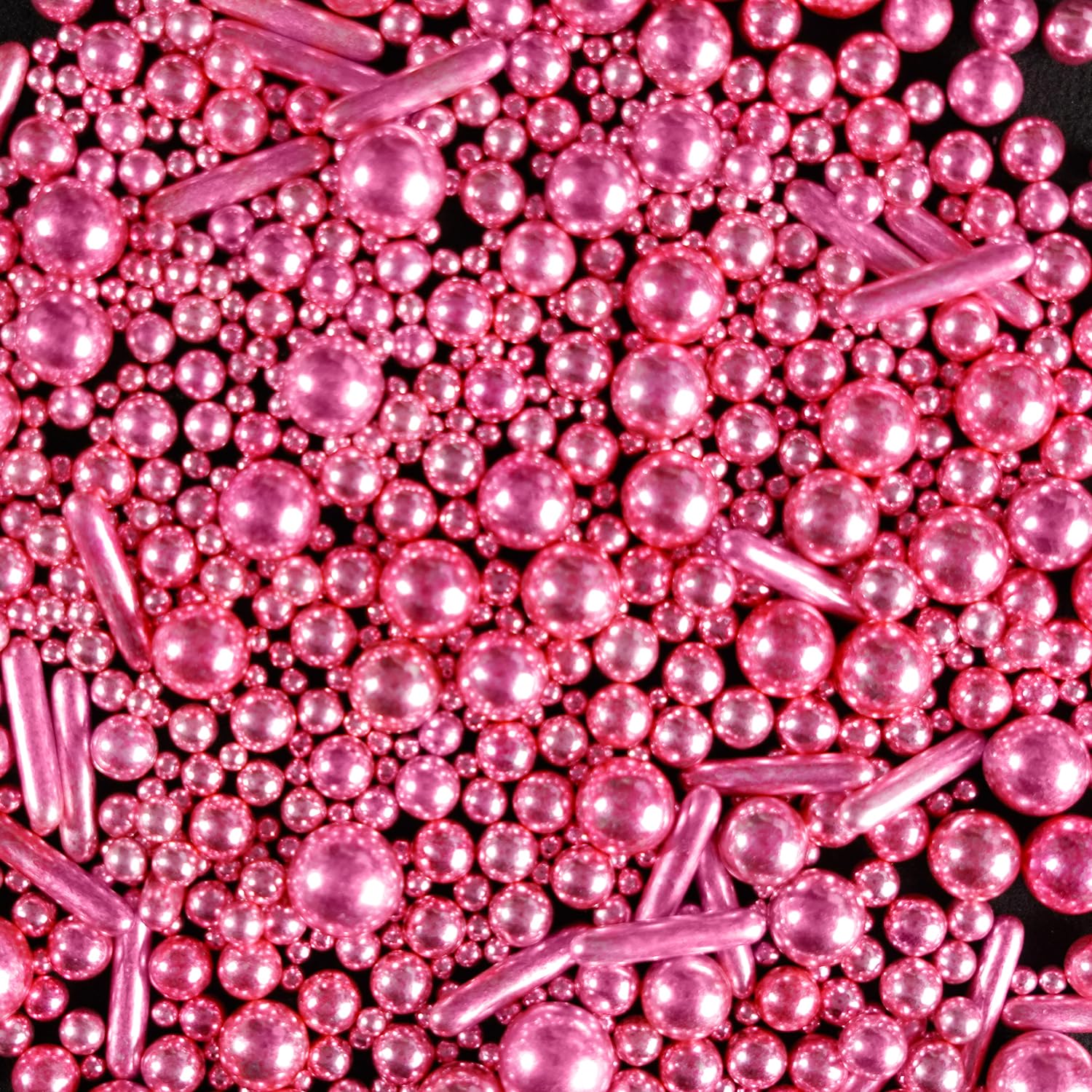 Rose Gold Pearl Rods Sprinkles, Baking Sprinkles for Cake Decorating, Mix Size Sugar Candy For Donut, Cupcake Topper, New Year, Holiday, Wedding Party Supplies, 150g/5.29oz