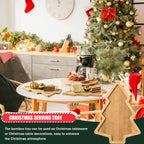3 Pcs Christmas Wooden Appetizer Tray Christmas Tree Shaped Wooden Serving Platter Sushi Serving Tray Wood Charcuterie Board Tray Snack Dessert Candy Dish Plate for Christmas Home Kitchen,15x11x0.59