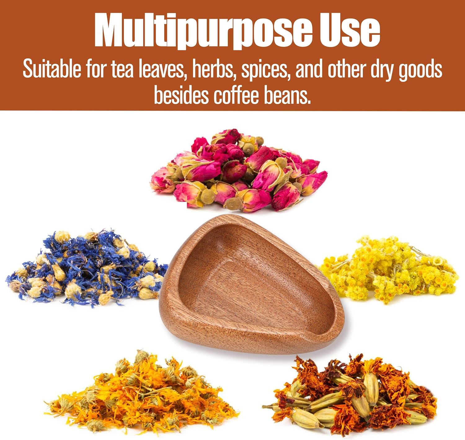 Coffee Bean Dosing Cup – Single Tray Walnut Wood Espresso Accessories Measuring Tool for Tea Enthusiasts, Bar Use, Camping Gym & Home Use, Barista Quantitative Tool to Reduce Coffee Static Electricity