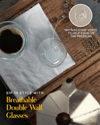 Kitchables Double Walled Glass Coffee Mugs Set of 4, 6oz Insulated Glass Coffee Mugs for Cappuccino, Latte, Tea, Espresso - Demitasse Latte Cup - Tazas Para Cafe