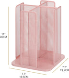 Annova Paper/Plastic Cup and Lid Holder Plastic Storage Organizer, 360°Rotating Coffee Mup Dispenser with 4 Compartments, Multifunctional Storage Rack for Home, Office, Bar, Coffee Shop (Light PInk)