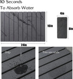 2 PCS Large Stone Dish Drying Mat for Kitchen Counter, , Marbled Water Absorbing Diatomaceous Earth Drying Pad for Countertop Bottles Utensils Cups 24"x16"& 8"x4"