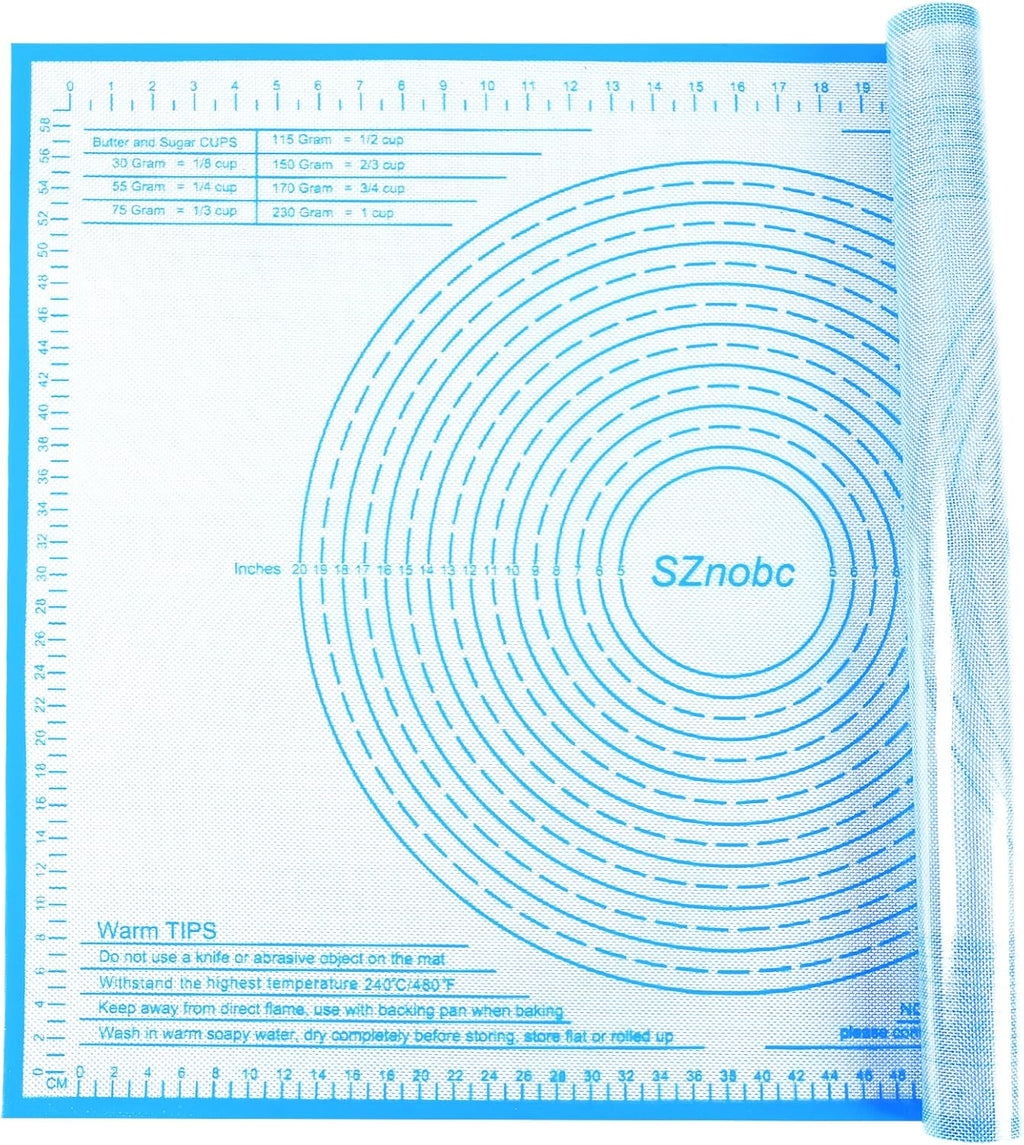 Silicone Pastry Mat 34'' By 26'' Extra Large Baking Mat with Measurements for Dough Rolling, Kneading Board, Kitchen Counter Mats for Dough, Pastry, Fondant, Pie Crust, Cookies, Bread, Pasta, Pizza