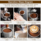 58mm Portafilter Basket,Metal Coffee Filter, Stainless Steel 58mm Basket Porous Double Cup Coffee Filter for Portafilter Coffees Machine,Paperless and Permanently Reusable