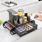 Coffee Pod K Cups Holder Organizer with Drawer On Counter For Coffee Station Bar Storage Desk Oganization